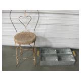 Rustic Metal Chair & Gardener