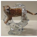 Ceramic & Crystal Leopard Sculpture - Germany