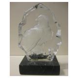 Mats Jonasson Bald Eagle Crystal Sculpture