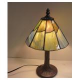 13.5" Tall Stained Glass Desk Lamp--Works