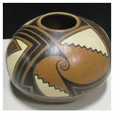 Hand Painted Gourd Shilling Mimbres Adaptation