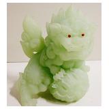 Jade Colored Lion Figure 6" X 6.5"