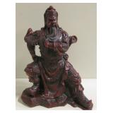 10" Carved Guan Gong Figure-Missing Kwan Dao