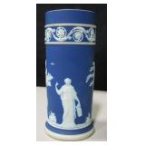 Wedgewood Blue Jasperware Cylindrical Vase