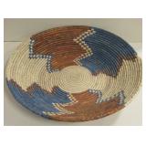 Blue & Brown Design Woven Basket 1.25" Dia.