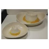 Metlox Ceramic Sombrero Chips And Dip Platters