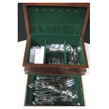 Reed & Barton Flatware With Lined Wood Box