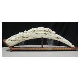 Resin Faux Ivory Tusk on Stand 32" X 10"