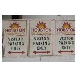 3 Metal Houston Memorial Hospital Parking Signs