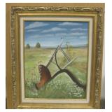 Plow Scenic Oil Painting