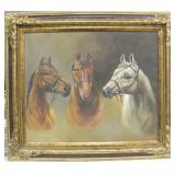 Framed Original Horse Portraits Painting