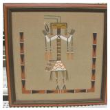 Framed Navajo 13.5" x 13.5" Sand Painting