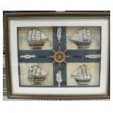 18.5" x 15" Tall Ships & Knots Nautical Wall Art