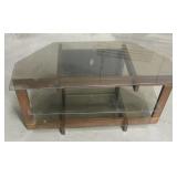 Wood And Glass Media Stand 44"x20"x22"