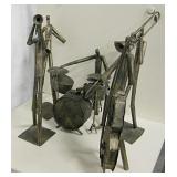 5-Man Bronze Colored Metal Band, Tallest is 17"