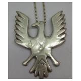 Vtg Sterling Silver Zuni Handmade Pendant Necklace