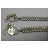 Lot Of 2 Silver Toned Ankle Bracelets