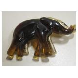 Elephants Brooch Marked LC