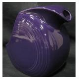 Purple Ceramic Disc Pitcher - 7.5" Tall