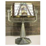 PartyLite Dual Tea Light Candle Slag Glass Lamp