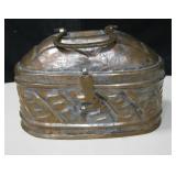 Copper Toned Metal Planter Or Trinket Box w/ Lid