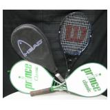 Lot Of 4 Tennis Rackets - Prince, Wilson & Head