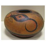 Mimbres Scorpion Design Hand Painted Gourd