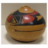 Prehistoric Hopi Design Hand Painted Gourd