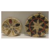 Lot Of 2 Hopi Hanging Baskets / Coiled Weavings