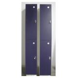 Lot of 2 - 2 Door Wood Lockers 72" x 12" x 12"