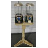 Double Gumball / Candy Machines With Wood Stand