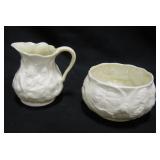 Vintage Belleek Porcelain Sugar & Creamer