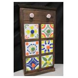 Wood Hinged Cabinet - Looks like Tile Drawers