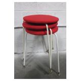 Vtg 3 Legged Stools - Set of 3