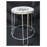 3 Legged Wrought Iron and Tin Stool