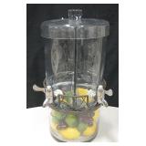 18" Tall Divided 2 Spigot Glass Drink Dispenser
