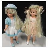 Lot of 2 1962/1968 Hair Growing Chrissy Dolls 16"