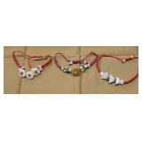 3 Asian Jade Red String Bracelets