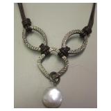 Sterling Silver & Coin Pearl Necklace