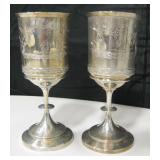 2 - Vtg Meriden 1517 Silver Plated Goblets