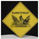 Tin Parrothead Crossing Sign 16.5" X 16.5"