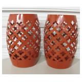 Pair Of 18" Tall Decorative Metal Baskets