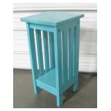 Turquoise Painted Wood Table - 12" x 12" x 24"