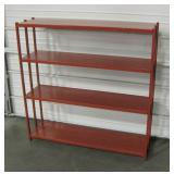 Red Painted Vintage Metal Book Shelf Unit