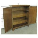 Vtg Wood Cabinet Bookcase - 41.5" x 14" x 50.5"