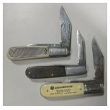 Lot Of 3 Vintage Barlow Pocket Knives