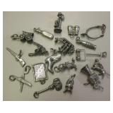 18 Piece Lot Of Sterling Silver Charms - 27 Grams