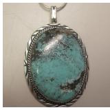 Sterling Silver & Utah Turquoise Pendant Necklace