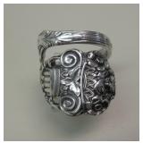 Antique Flatware Sterling Silver Ring - Adjustable