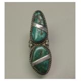 Vtg. Navajo Sterling Silver Cerrillos Turq. Ring